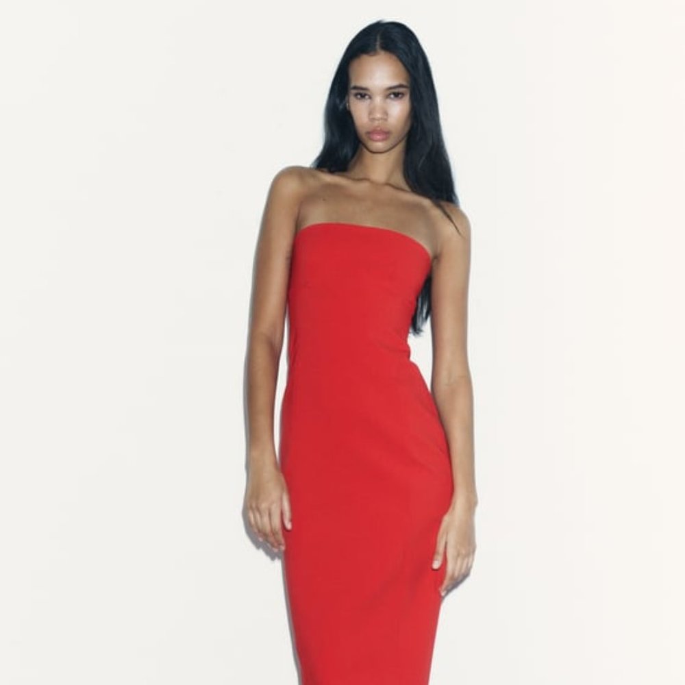 ZARA FITTED STRAPLESS DRESS